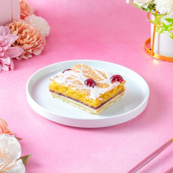 cherry bakewell slice